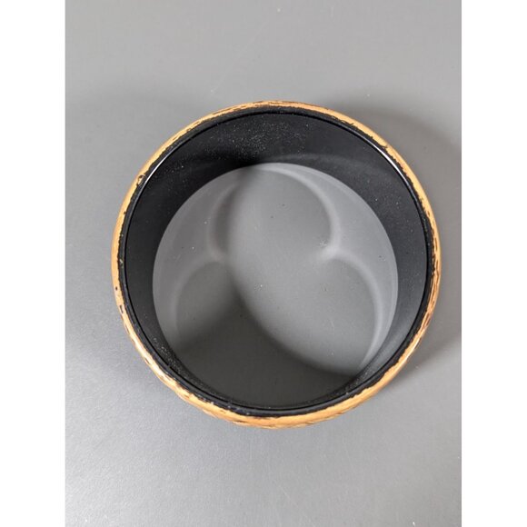 Vintage Lightweight Brown Black Swirl Wide Bangle Bracelet Plastic 8.5" - Picture 2 of 6